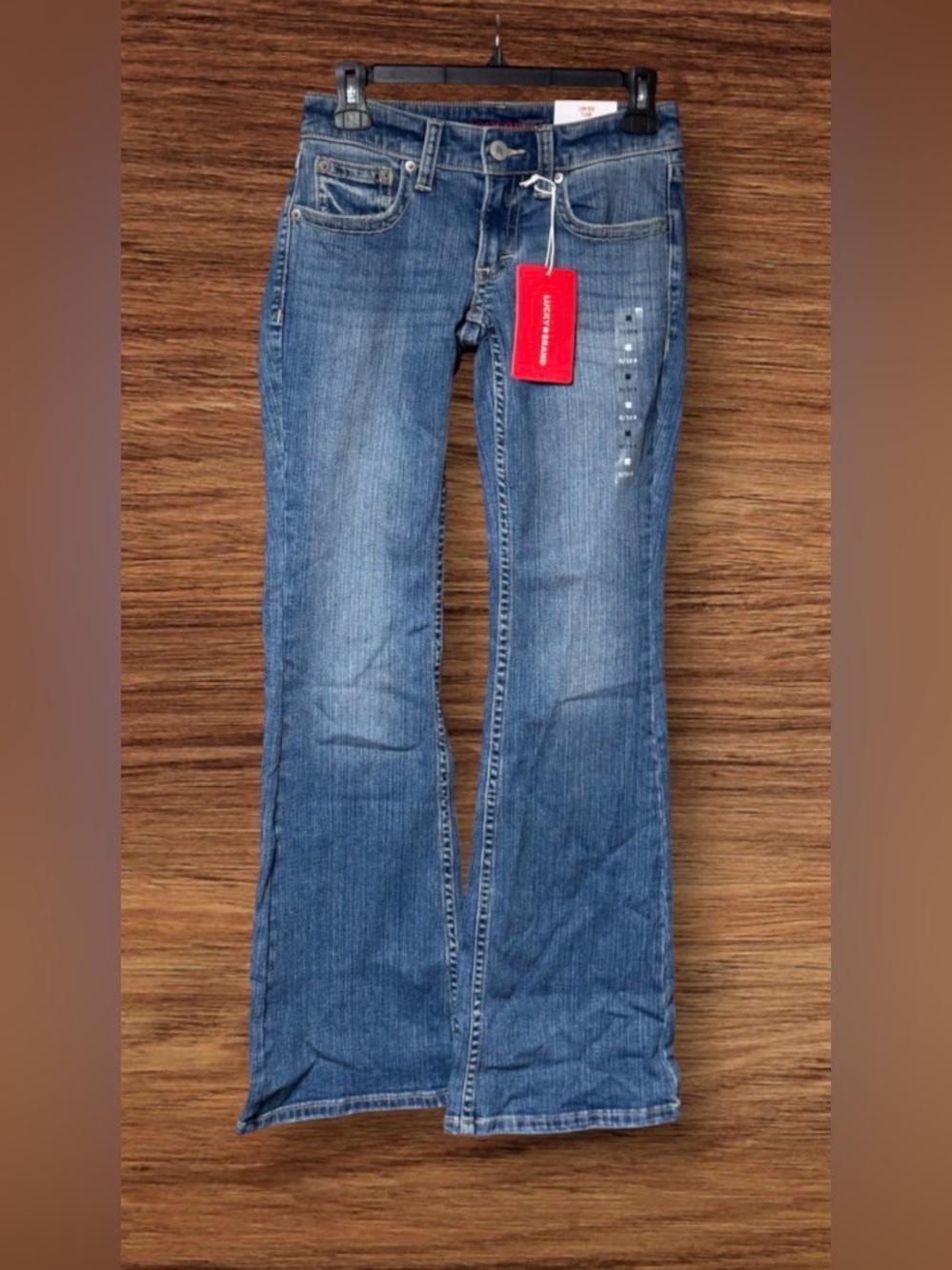 NWT Lucky Women's Low Rise Flap-Pocket Flared Jeans SZ 0 Reg